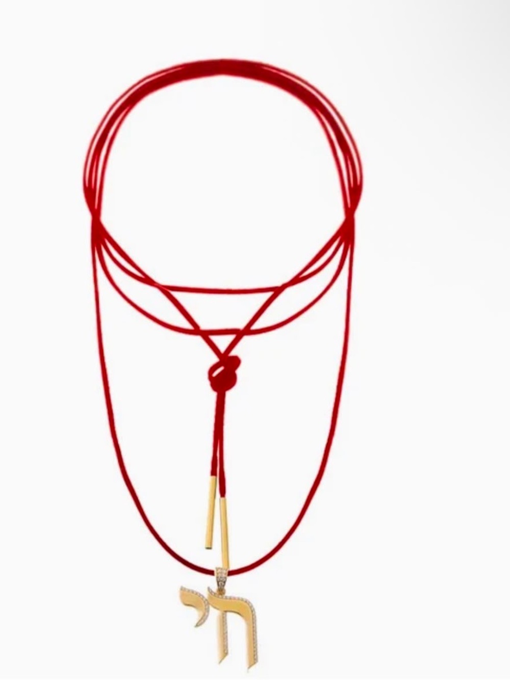 Adina Eden BUNDLE - CZ Pave Shape Chai Suede Long Wrap Rope Pendant Necklace